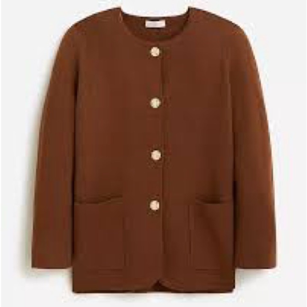 J. Crew Brown Button-Front Blazer